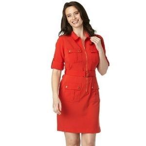 Sharagano shortsleeved belted dress